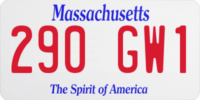 MA license plate 290GW1