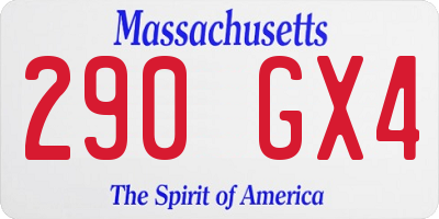 MA license plate 290GX4