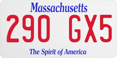 MA license plate 290GX5