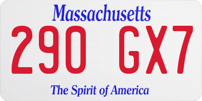 MA license plate 290GX7