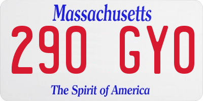 MA license plate 290GY0