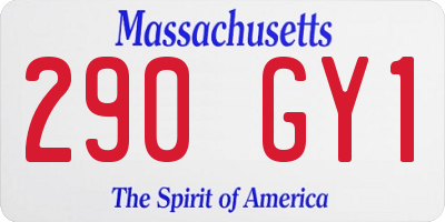 MA license plate 290GY1