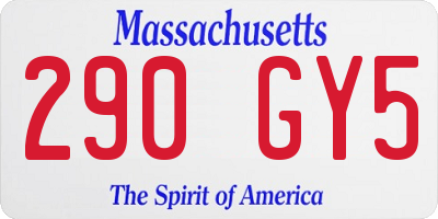 MA license plate 290GY5