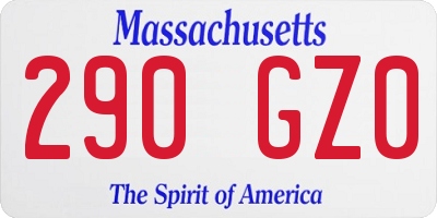 MA license plate 290GZ0
