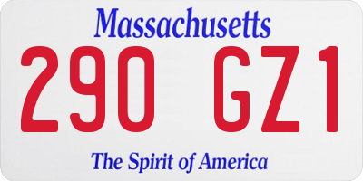 MA license plate 290GZ1