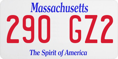 MA license plate 290GZ2
