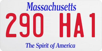 MA license plate 290HA1