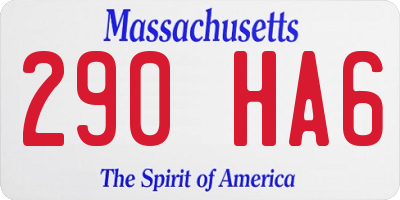 MA license plate 290HA6