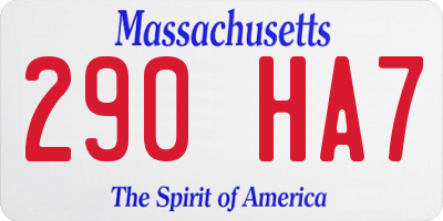 MA license plate 290HA7