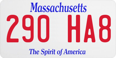 MA license plate 290HA8
