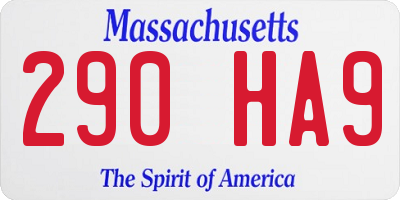 MA license plate 290HA9