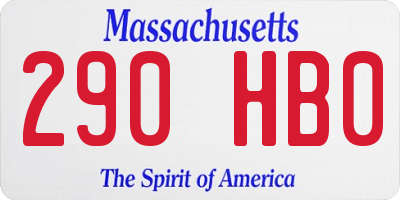 MA license plate 290HB0