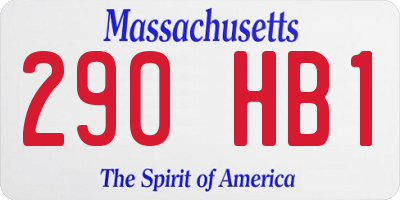 MA license plate 290HB1