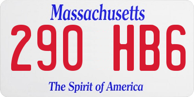 MA license plate 290HB6
