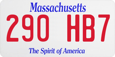 MA license plate 290HB7