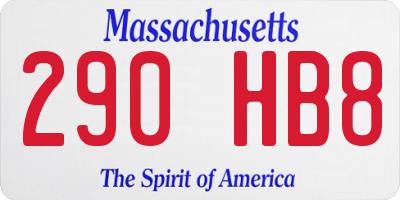 MA license plate 290HB8