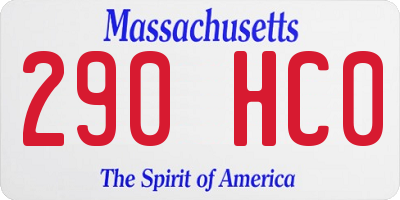 MA license plate 290HC0