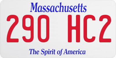 MA license plate 290HC2
