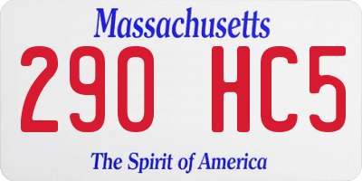 MA license plate 290HC5
