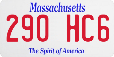 MA license plate 290HC6