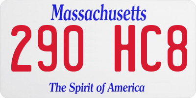 MA license plate 290HC8