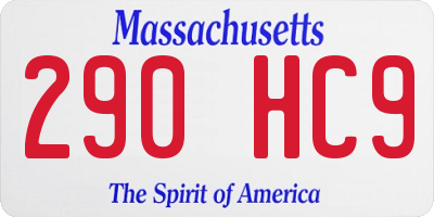 MA license plate 290HC9