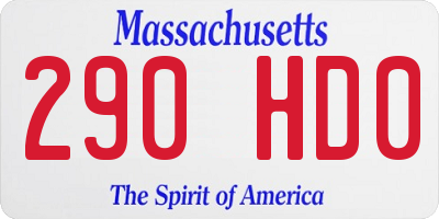 MA license plate 290HD0