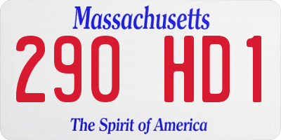 MA license plate 290HD1