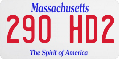MA license plate 290HD2