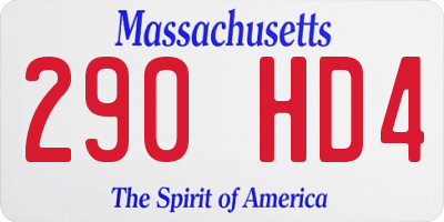 MA license plate 290HD4