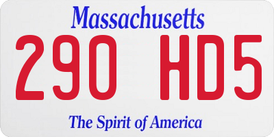 MA license plate 290HD5