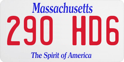 MA license plate 290HD6