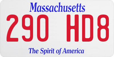 MA license plate 290HD8