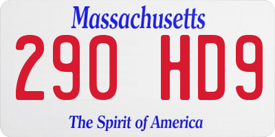 MA license plate 290HD9