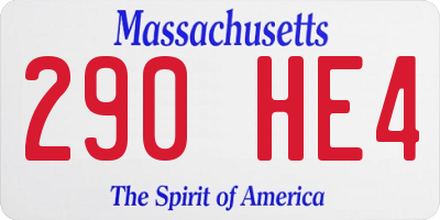 MA license plate 290HE4