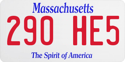 MA license plate 290HE5