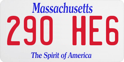 MA license plate 290HE6