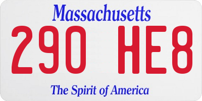 MA license plate 290HE8