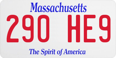MA license plate 290HE9