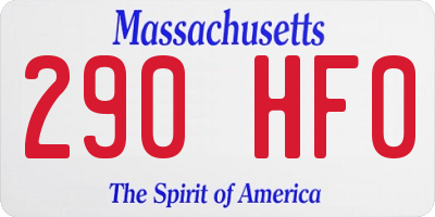 MA license plate 290HF0