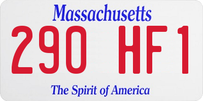 MA license plate 290HF1