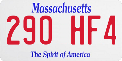 MA license plate 290HF4