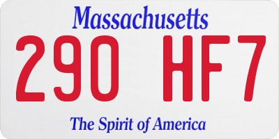 MA license plate 290HF7
