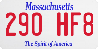 MA license plate 290HF8
