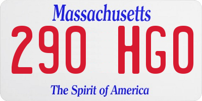 MA license plate 290HG0