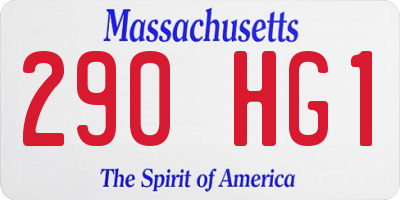 MA license plate 290HG1