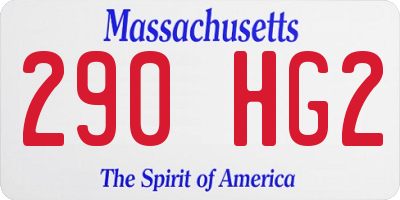 MA license plate 290HG2