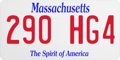 MA license plate 290HG4