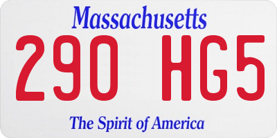 MA license plate 290HG5
