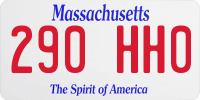 MA license plate 290HH0